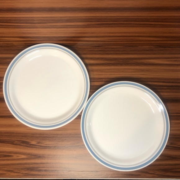 Corelle Indigo Stripe Coupe Soup Pasta Bowl & Bread & Butter Plate / 2 Sets 4pcs - Picture 6 of 8